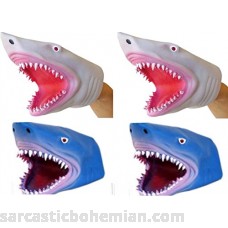 S.S 4 Pack Soft Rubber Realistic 6 Inch Great Shark Hand Puppet Blue and White B072R1HN1N